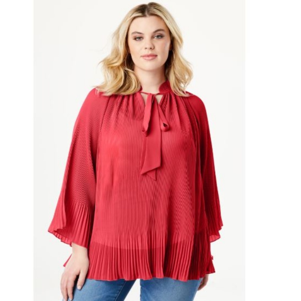 NWT Bell Sleeve crinkle blouse long sleeve